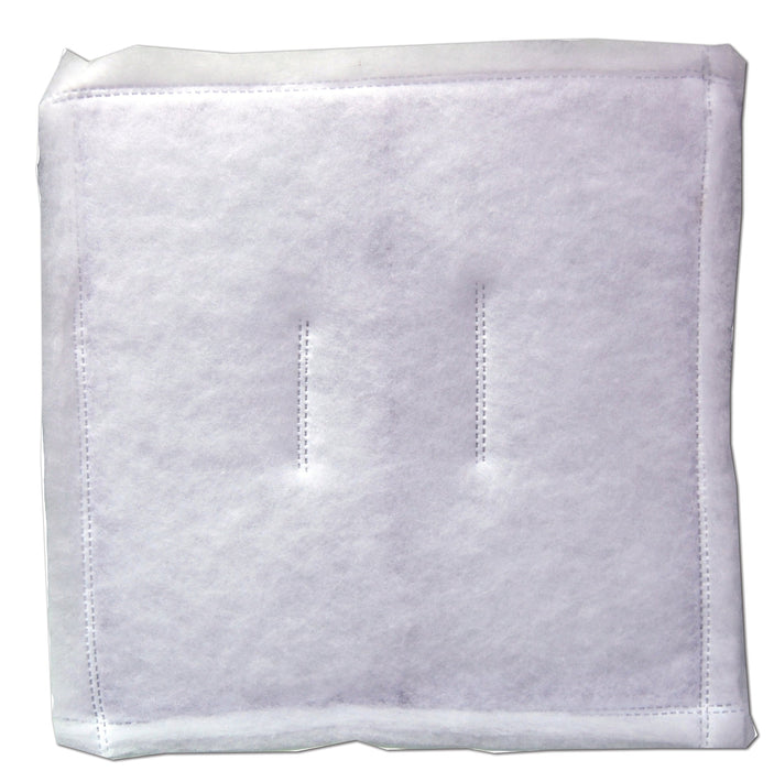 Square white fiberglass filter for Novatek Novair 700 air scrubber, with visible stitch lines.