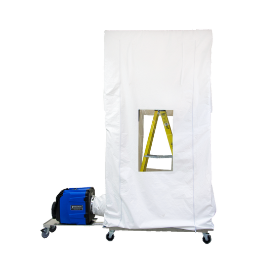 AIRE GUARDIAN® AG3000 Mobile Containment Cube attached to a PRED750