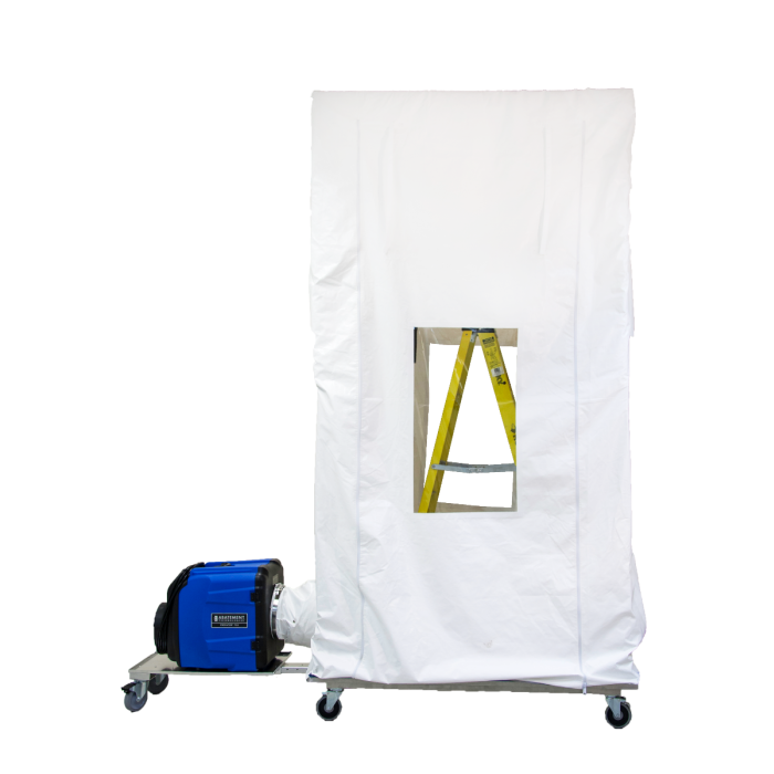 AIRE GUARDIAN® AG3000 Mobile Containment Cube attached to a PRED750