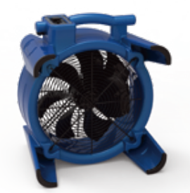 Airrex AF-2300 axial fan with a blue color, positioned upright.