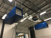  Different angle of the AIRMAX CARBON Industrial Fume Extraction and Dust Collection Air Cleaner mounted on the ceiling with visible air filter.