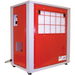 An EBac CD200 Industrial Dehumidifier with a prominent red front panel and grey casing, capable of dehumidifying 138 PPD and providing 664 CFM of airflow, model number 10182GR-US