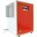 EBac K100H High-Capacity Dehumidifier with a red front and white casing, featuring a digital display and control panel, on a transparent background.
