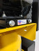 Detailed view of the belt tensioner feature on the EMAX E450 Series 5 HP Air Compressor, showcasing the quality and build