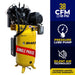 Full view of the EMAX E450 Series 10 HP Piston Air Compressor with 80 Gallon tank, Single Phase, and Silent Air System Technology