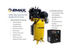 EMAX 10hp Industrial Plus Bundle with a 10hp 80 Gallon Vertical Compressor and 30 CFM Refrigerated Air Dryer, featuring Silent Air System and R134 environmentally friendly refrigerant