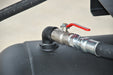 Close-up image of the air outlet connection with a red valve on the EMAX E4500 Series rotary screw air compressor