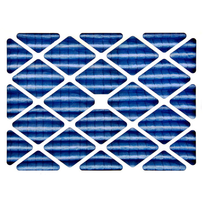 Blue pleated prefilter H1902 from Abatement Technologies designed for use with compatible portable air scrubbers to capture larger airborne particles and extend HEPA filter life