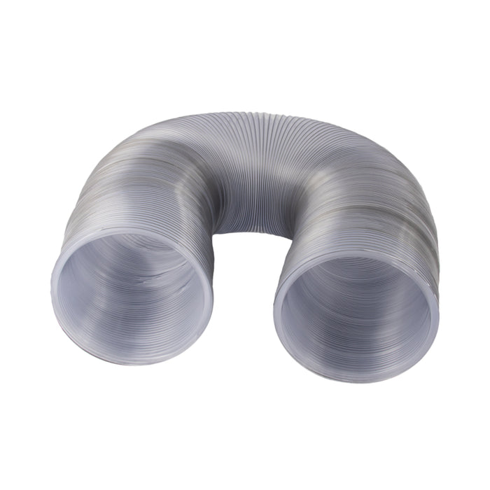 Clear heavy duty PVC outlet duct with wire reinforcement, 14 inch diameter and 25 foot length, used with Abatement Technologies air scrubbers for exhaust airflow control