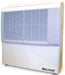 Front view of EBac AD850E high-capacity industrial dehumidifier with metal housing and air intake grille