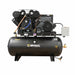EMAX E450 Industrial Plus air compressor rated 96 CFM at 100 PSI with pressure lubricated pump and horizontal tank