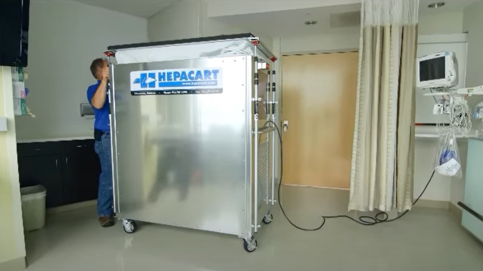 HEPACART 74" / 55" Classic Mobile Containment Unit with Built-in Air Scrubber