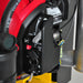 Close up of Honda GX electric start switch choke and ignition controls on EMAX truck mount stationary air compressor