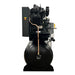 Side view of Silent Air E450 SD duplex air compressor with horizontal tank and pressure lubricated pump