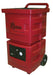 Red Novatek Novair 1000 Air Scrubber with control panel visible, designed for negative air pressure setup in industrial environments
