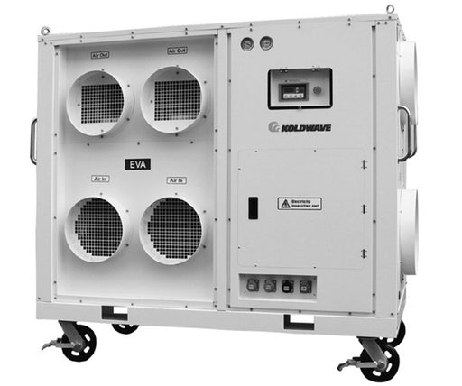 Front View of Koldwave 144,400 BTU Air-Cooled Portable Air Conditioner 6HK144 on white background.